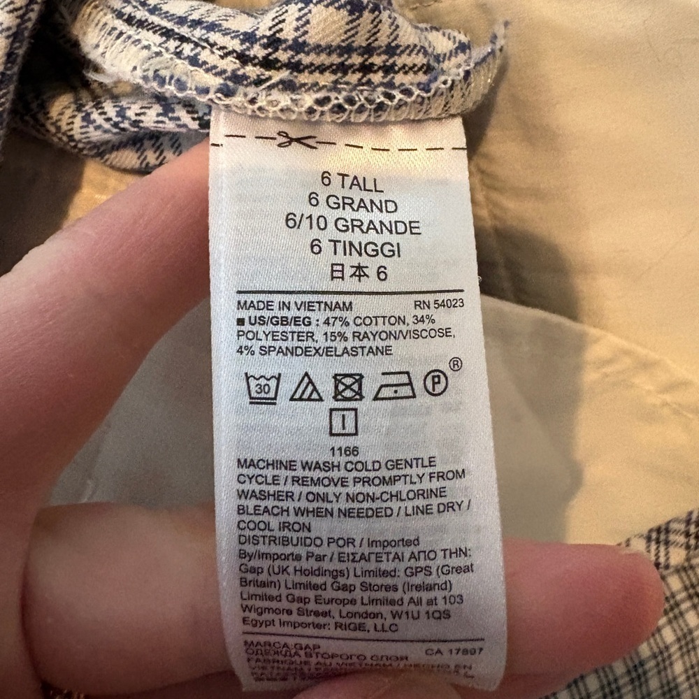 Gap Crepe Skinny Ankle Plaid Pant Women’s 6 Tall Workwear Office Business Casual - Picture 8 of 8